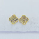 Brinco trevo cravejado