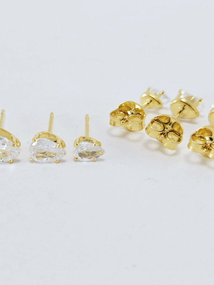 Trio de brinco gota cristal