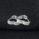 Brinco argola coração cravejado