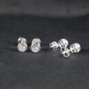 Brinco redondo com pedra cristal