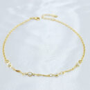 Tornozeleira elos ovais com pérolas