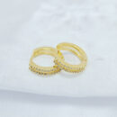 Brinco argola fio duplo cravejado