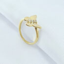 Anel borboleta com detalhe em cristal