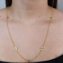 Gargantilha longuinho trevos detalhados