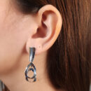 Brinco base prateada com elos oval