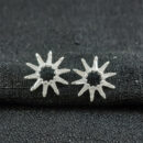 Brinco estilo raio de sol com pedras cristal