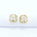 Brinco pedra quadrada cristal cravejado ao redor