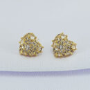 Brinco coração cravejado