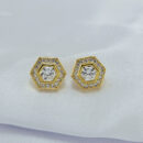 Brinco círculo pedra cristal central