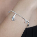 Pulseira elo português com pêndulos fundo do mar