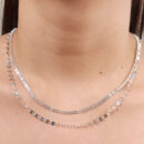 Choker dupla chapeado com bola prateada