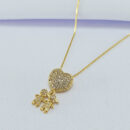 Gargantilha coração cravejado meninos