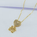 Gargantilha coração cravejado casal