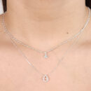 Gargantilha dupla com pingentes ponto de luz e gota vazado