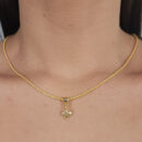 Gargantilha chocker coração fosco com pingente cristal