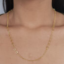 Gargantilha longuinho elos português com etrelas vazadas