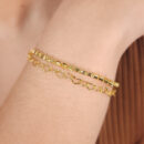 Pulseira dupla com elos coração