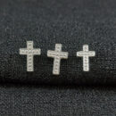Trio de brincos cruz detalhada