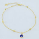 Tornozeleira com bolinhas e detalhe olho grego