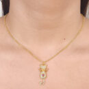 Gargantilha com gato coração cravejado