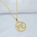 Gargantilha círculo com nome FÉ