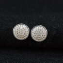 Brinco redondo cravejado borda lisa vazado