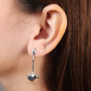 Brinco caninho coração liso pêndulo