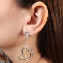 Brinco círculo coração vazado