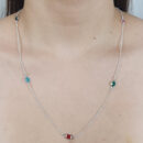 Gargantilha longuinho com pedras coloridas