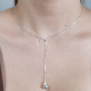 Gargantilha elos vazado estilo gravatinha detalhe coração cristal