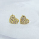 Brinco coração cravejado