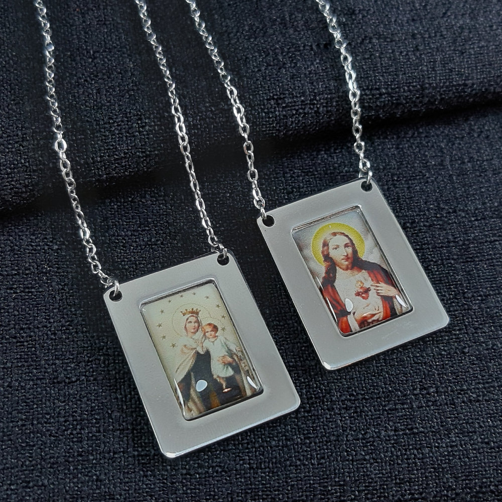 Escapulário N.S do Carmo e sagrado coração de jesus