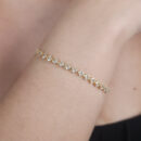 Pulseira riviera cristal dourada