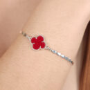 Pulseira elos liso com trevo