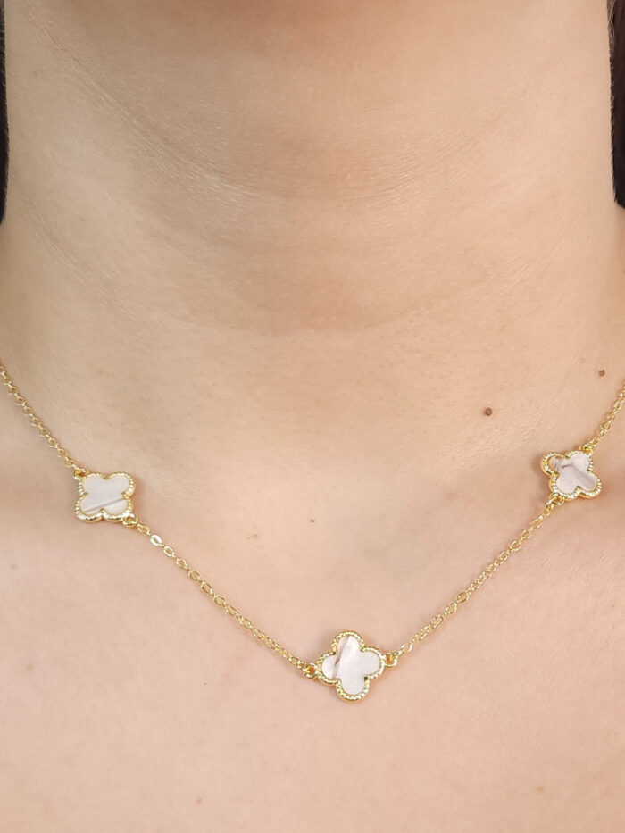 Gargantilha chocker trevo com elos vazados