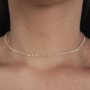 Gargantilha chocker com pedra navete cristal