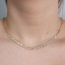 Gargantilha choker pedra baguete