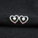 Brinco coração colorido