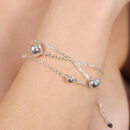 Pulseira tripla elo cartier com bolas prateadas