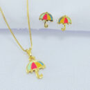 Conjunto infantil guarda-chuva colorido