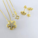 Conjunto flor cravejada