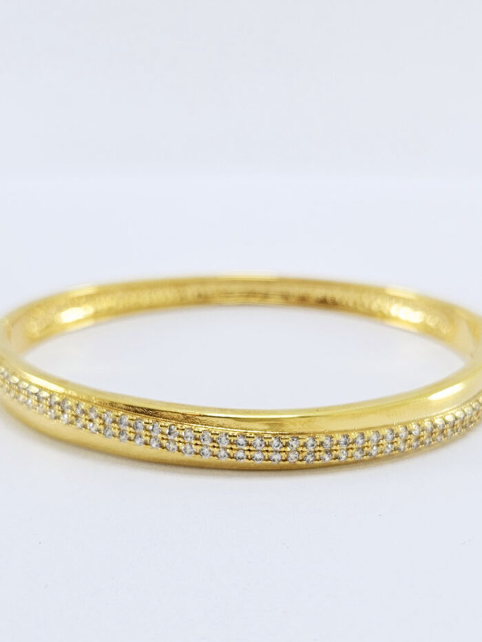 Bracelete fio duplo de microzircônias cravejadas