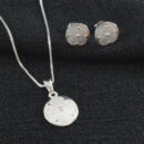 Conjunto redondo detalhe trevo fosco