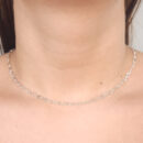 Gargantilha choker elos oval detalhe fosco
