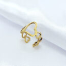 Anel fio corações dourado