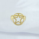 Anel redondo estrela vazado