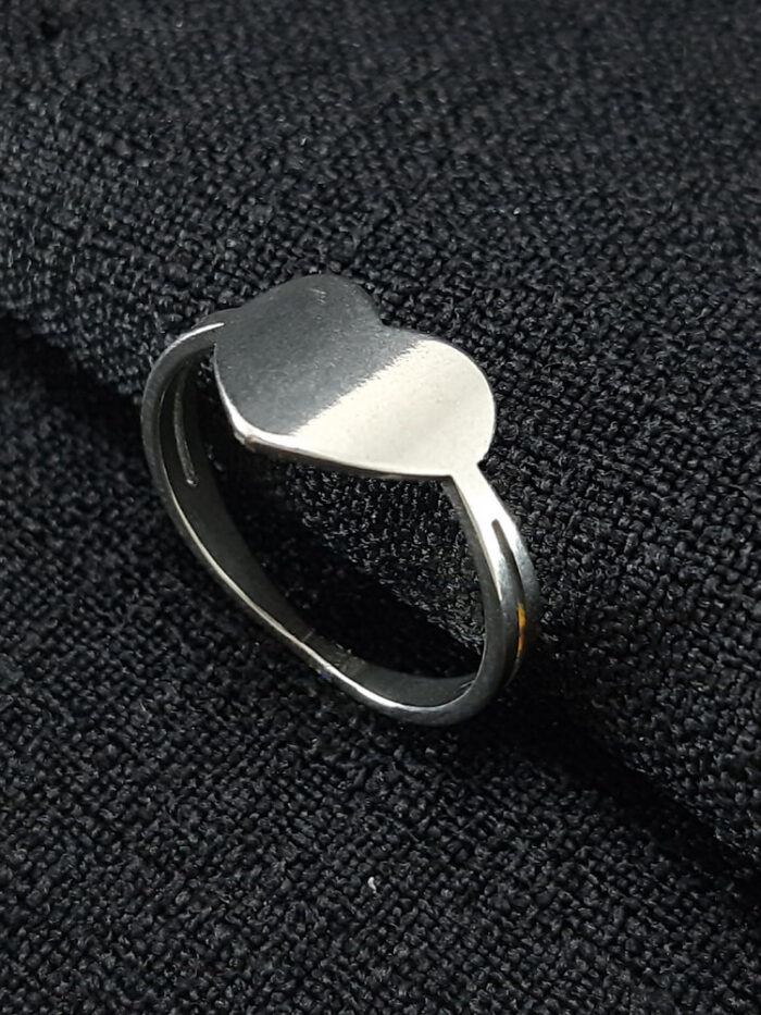 Anel coração base liso