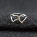 Anel coração duplo vazado