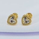 Brinco estilo coração trabalhado em cristal