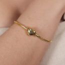 Pulseira berloque coração dourado